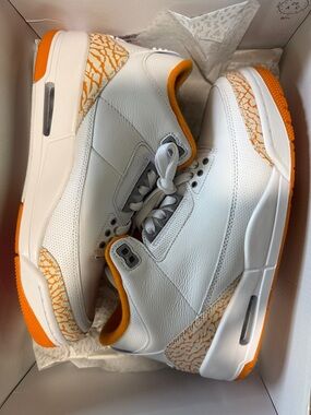 Jordan 3 Retro Sneakers in White and Orange